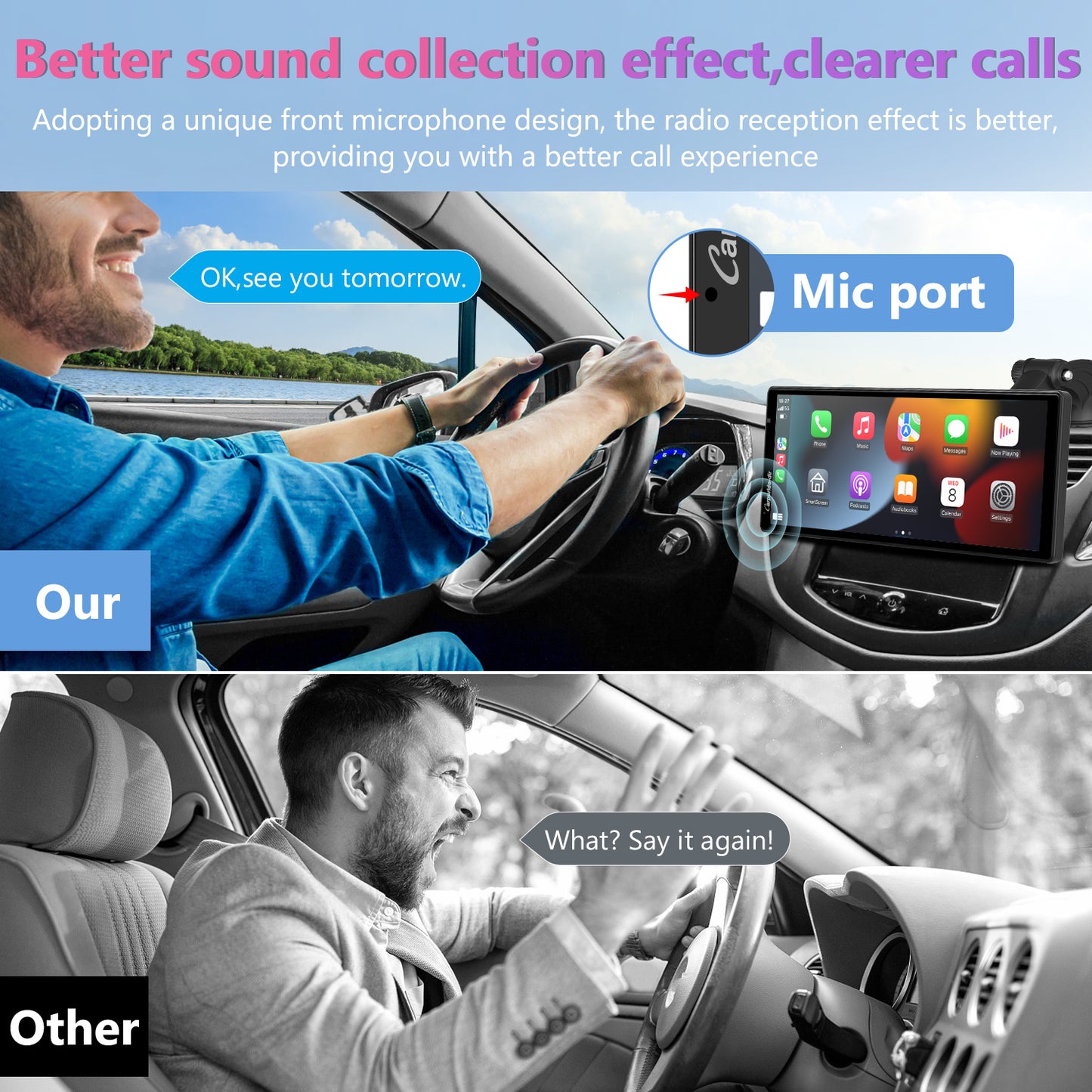 Carpuride-dir 903 Portable Smart Multimedia Dashboard Console with Front Camera and DVR Function