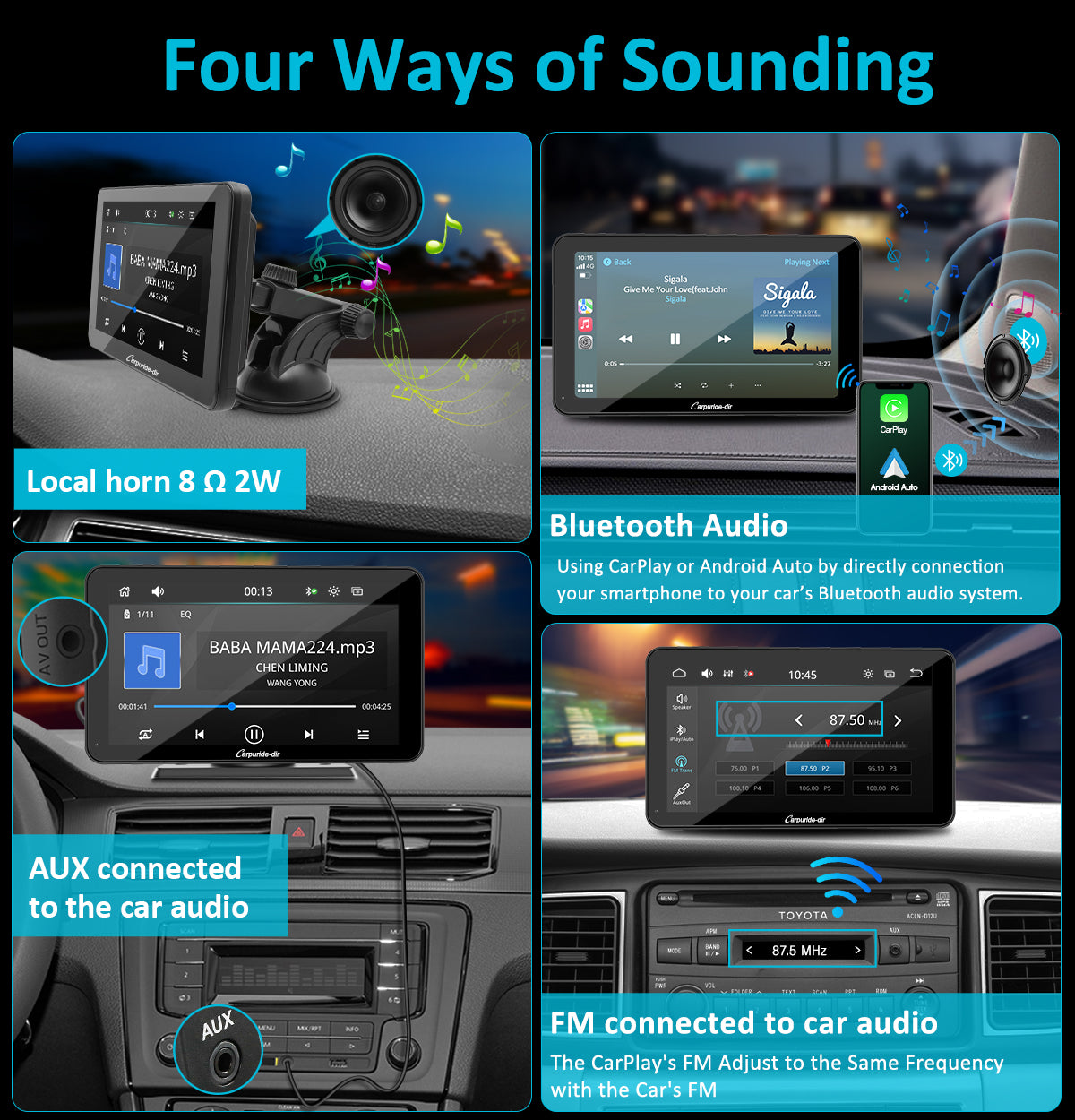 Carpuride-dir 7 Inch Full HD Capacitive Touchscreen Car Stereo with Apple Carplay and Android Auto, Multimedia Player with Bluetooth, Mirror Link, Google, and Siri Assistant (Copy)