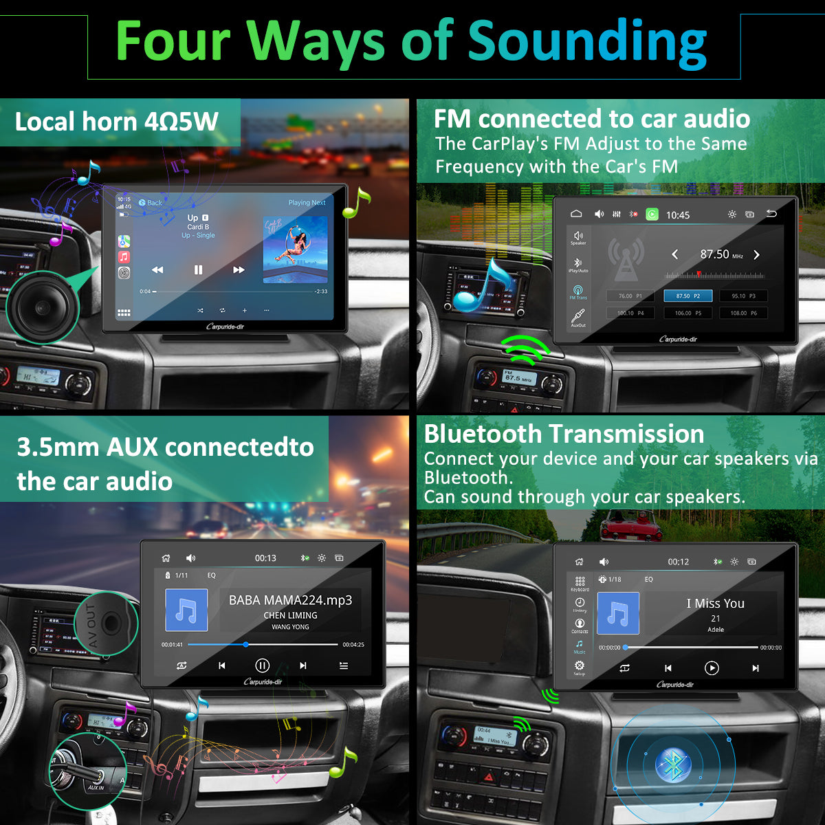 Carpuride-dir 9 Inch Full HD Capacitive Touchscreen Car Stereo with Apple Carplay and Android Auto, Multimedia Player with Bluetooth, Mirror Link, Google, and Siri Assistant