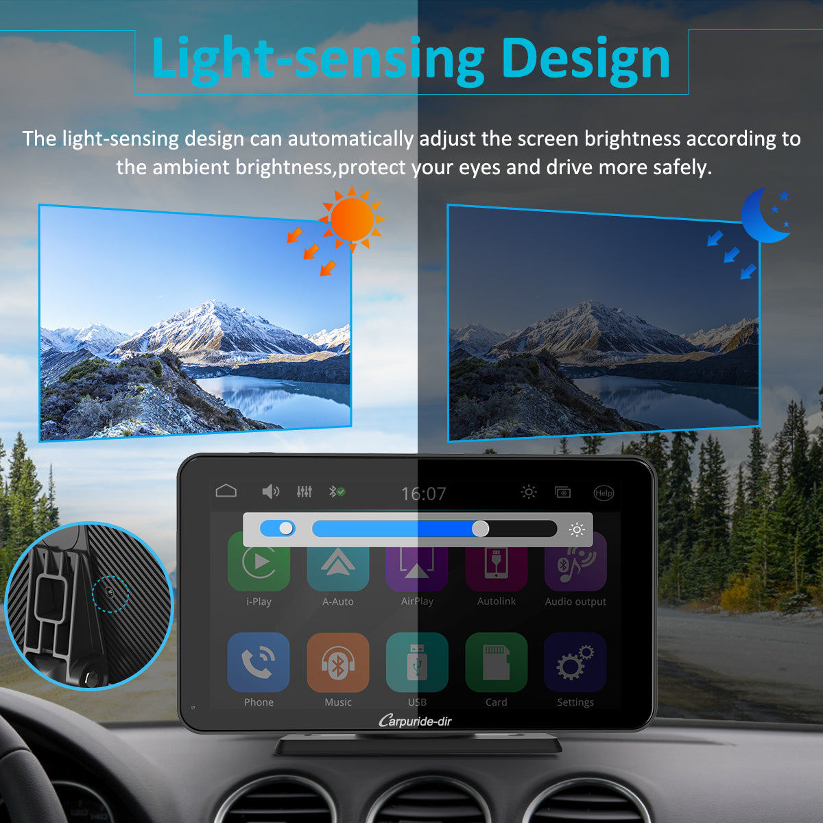 Carpuride-dir 7 Inch Full HD Capacitive Touchscreen Car Stereo with Apple Carplay and Android Auto, Multimedia Player with Bluetooth, Mirror Link, Google, and Siri Assistant (Copy)