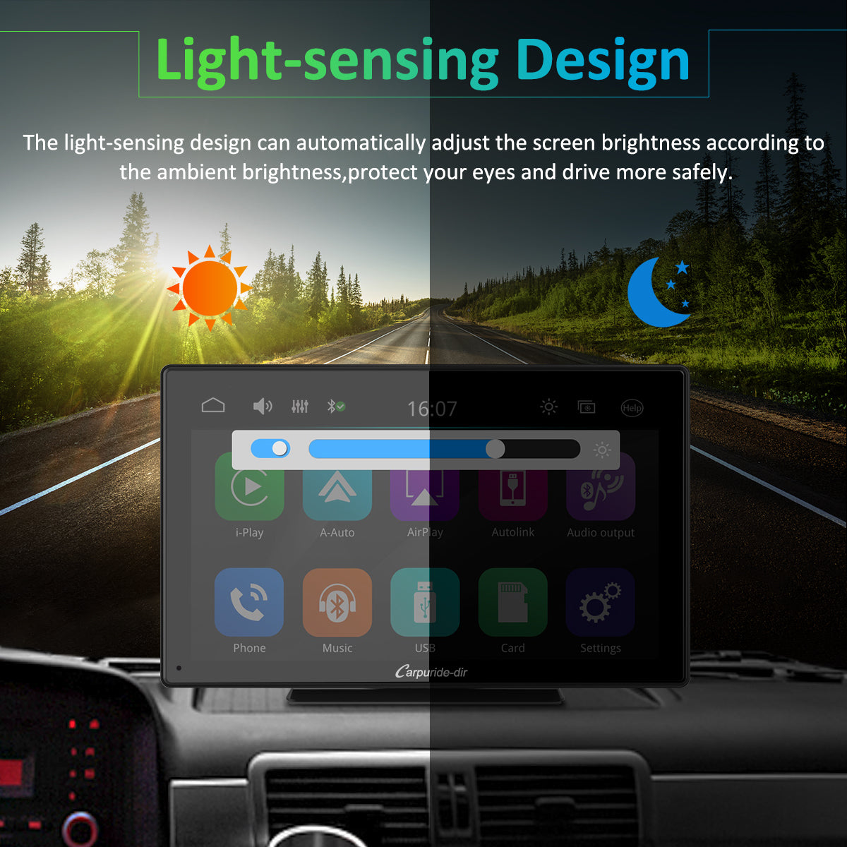 Carpuride-dir 9 Inch Full HD Capacitive Touchscreen Car Stereo with Apple Carplay and Android Auto, Multimedia Player with Bluetooth, Mirror Link, Google, and Siri Assistant