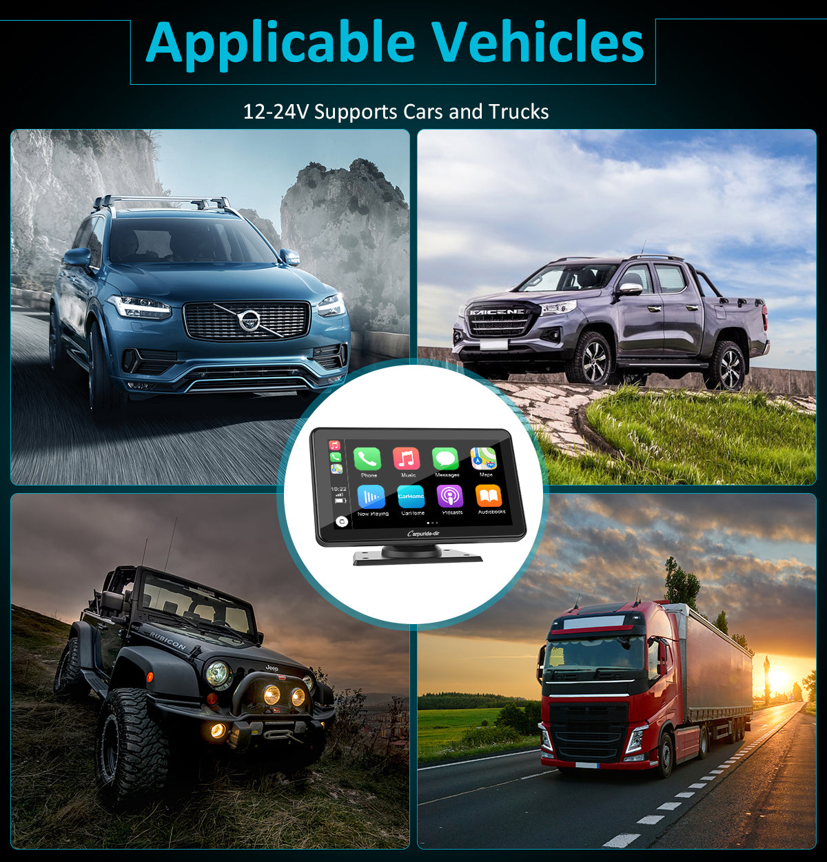 Carpuride-dir 7 Inch Full HD Capacitive Touchscreen Car Stereo with Apple Carplay and Android Auto, Multimedia Player with Bluetooth, Mirror Link, Google, and Siri Assistant (Copy)