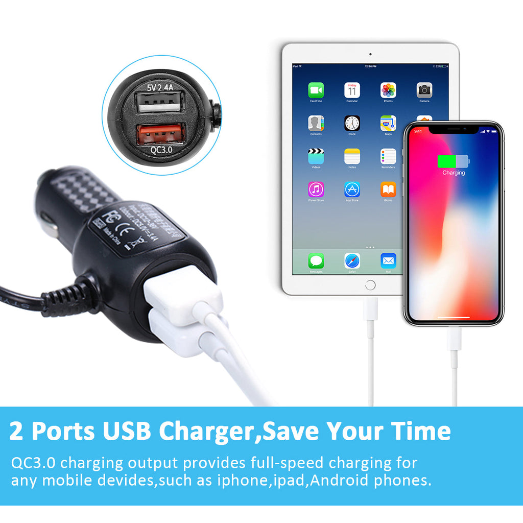 QC3.0 charging output provides full-speed charging for any mobile device, save your time
