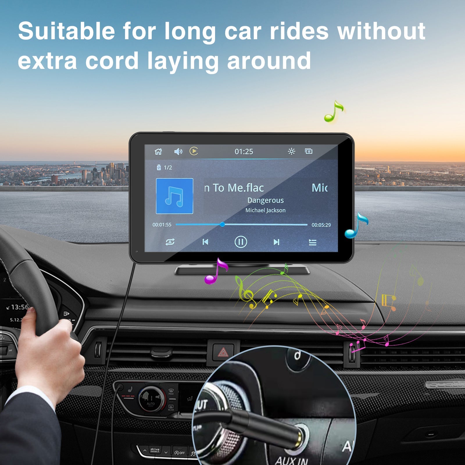 suitable for long car rides without extra cord laying around