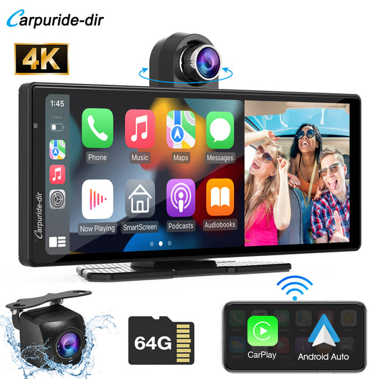 Carpuride-dir 903 Portable Smart Multimedia Dashboard Console with Front Camera and DVR Function