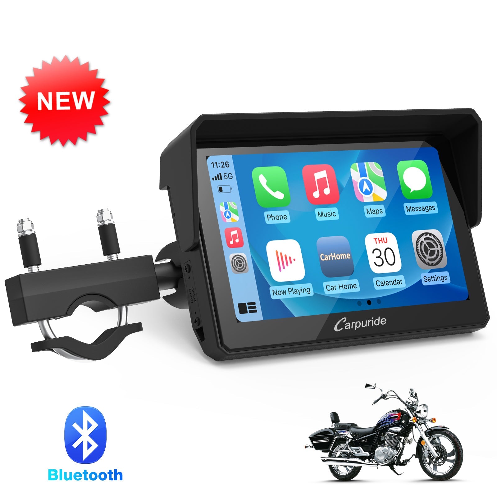 Carpuride W502-5 inch motorcycle gps with bluetooth 

