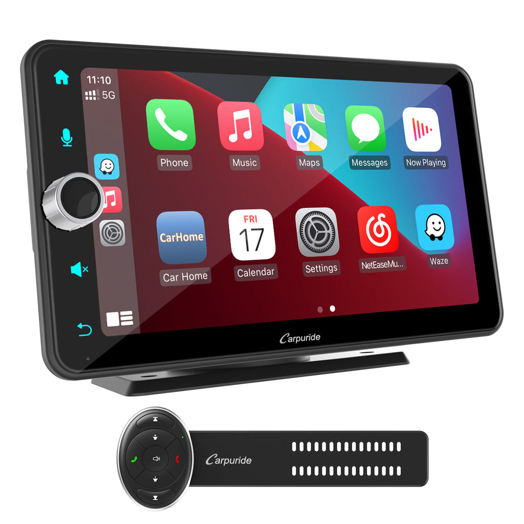 CARPURIDE W706 Wireless Portable Car Stereo with Steering Wheel Control
