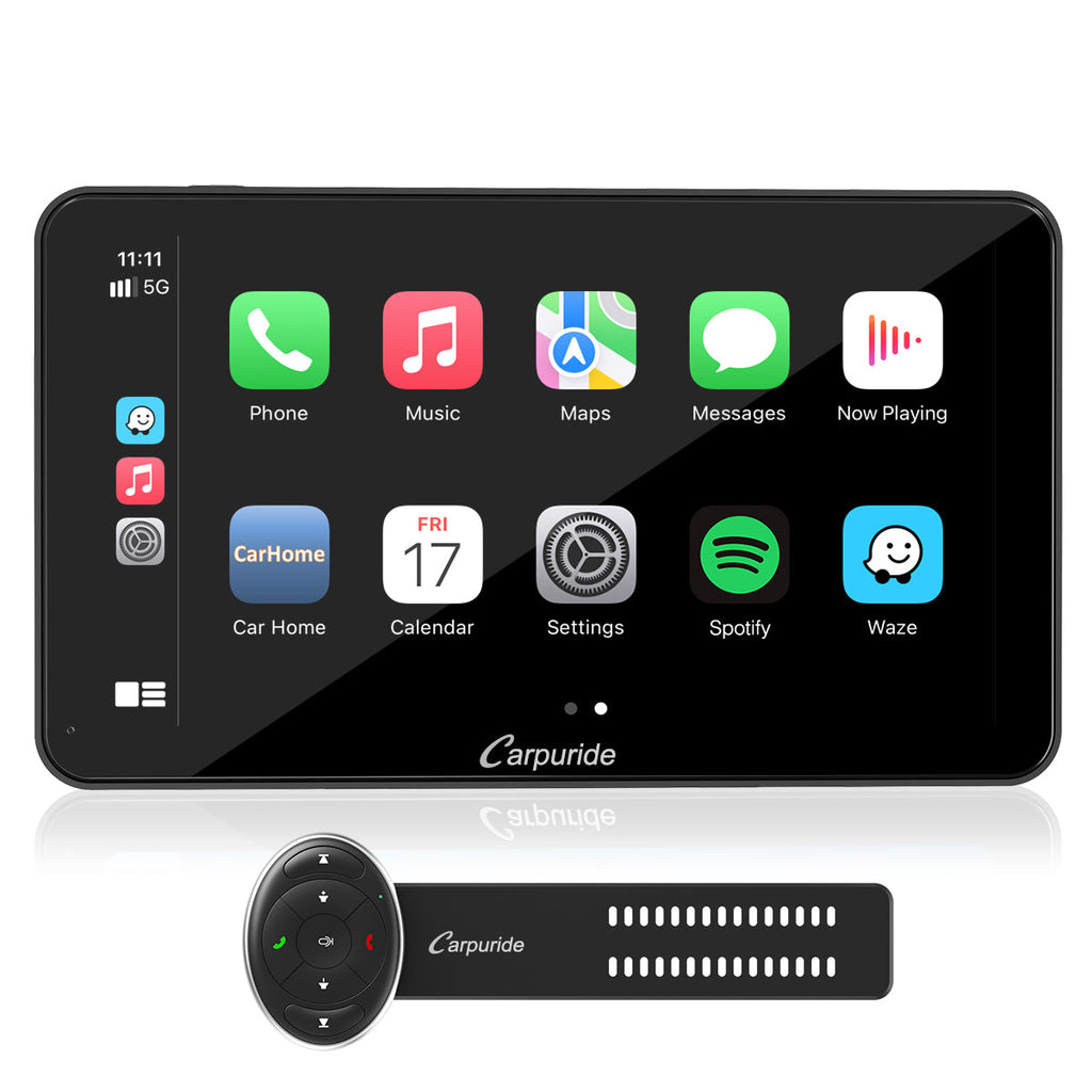 CARPURIDE W701 Wireless Portable Car Stereo with Steering Wheel Control