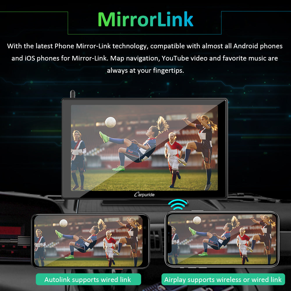 car multimedia player with mirror-link, compatible with almost all android phones & ios phones