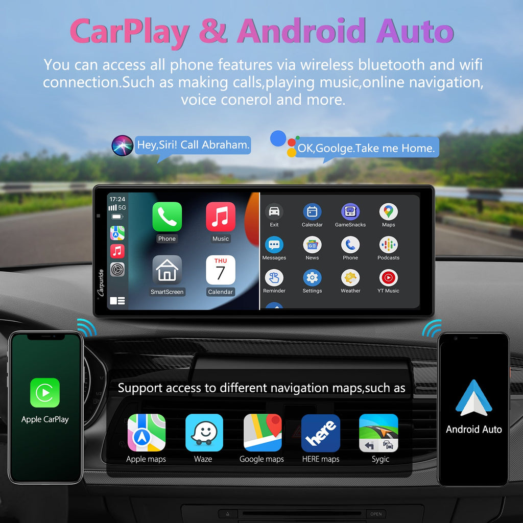 Carpuride w903 supports access to different navigation apps such as waze, sygic, google mpas, etc.