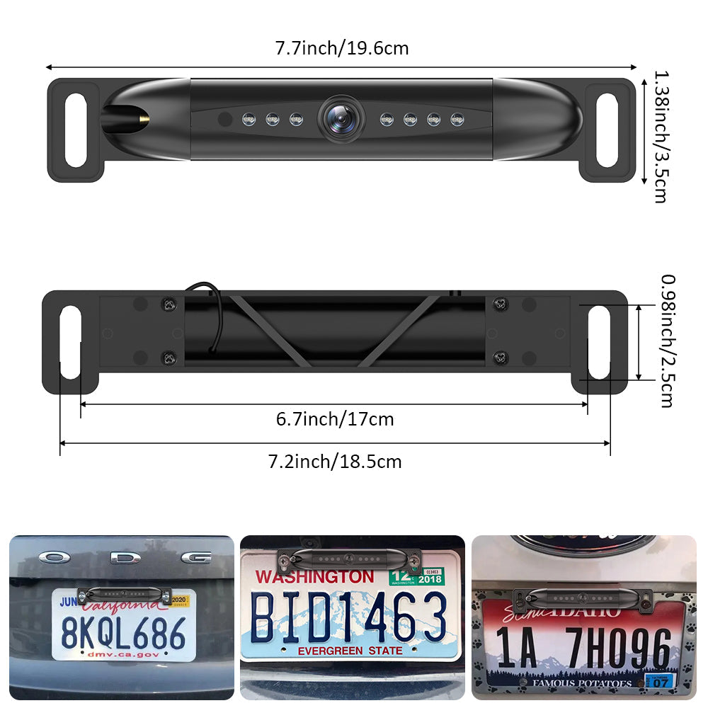 wireless car dash camera front view and back view,installed at the rear of the vehicle