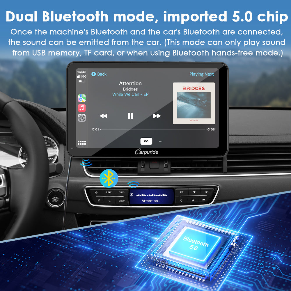 good car stereo system with dual bluetooth mode, imported 5.0 chip
