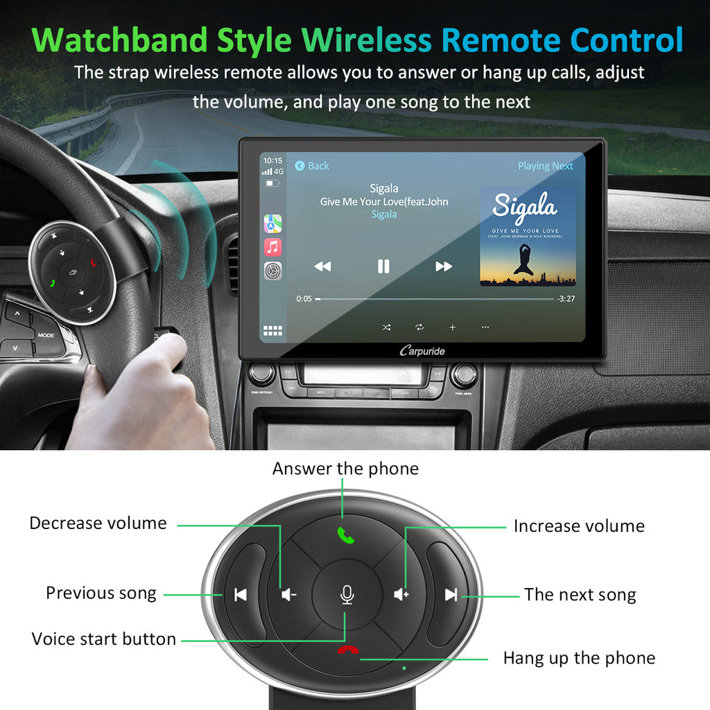 watchband style wireless remote control allows you to operate gps unit without hands off your steer