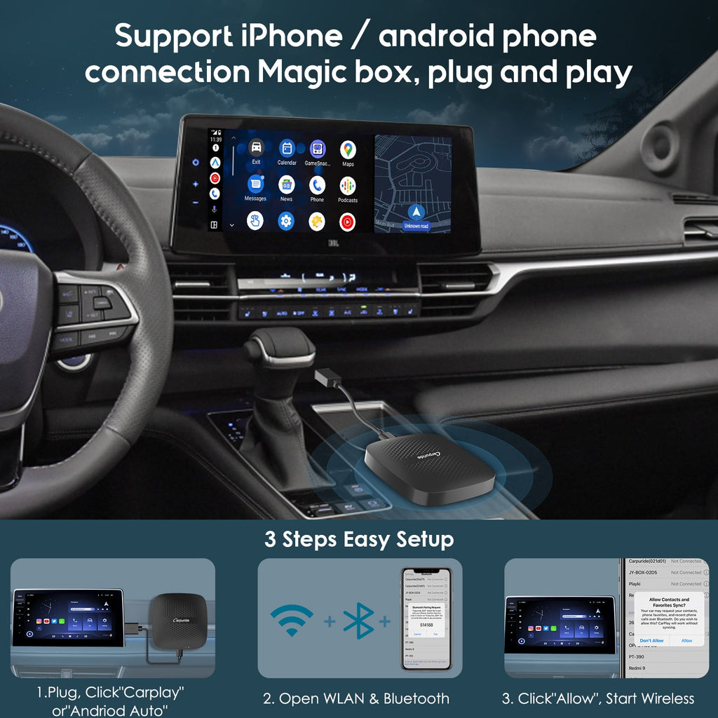 CARPURIDE H02  2-in-1 Magic Box adapter  - Wireless CarPlay or Android Auto Adapter