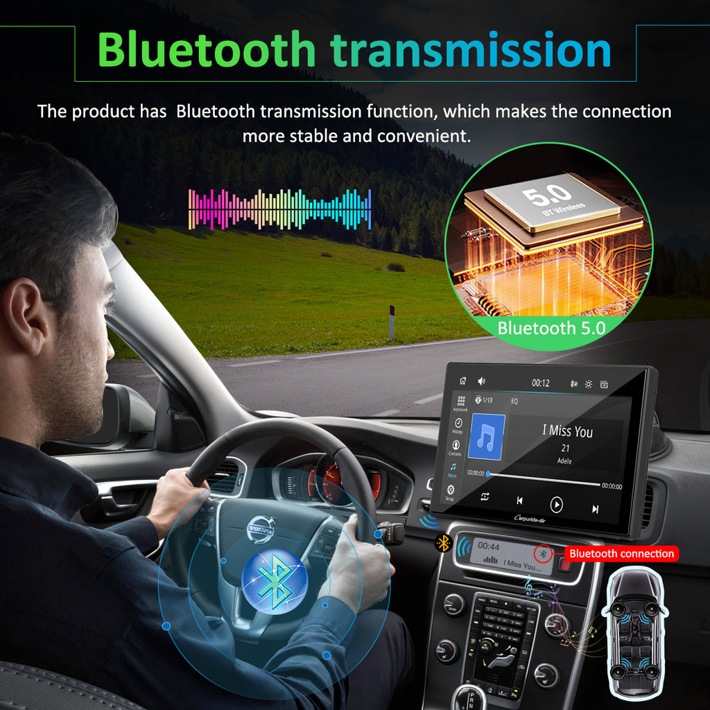 Carpuride-dir 9 Inch Full HD Capacitive Touchscreen Car Stereo with Apple Carplay and Android Auto, Multimedia Player with Bluetooth, Mirror Link, Google, and Siri Assistant