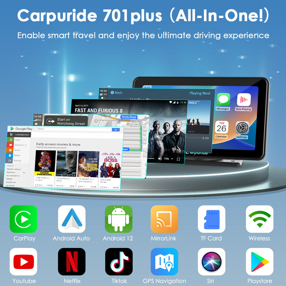 Carpuride 701 plus full- featured audio gps navigation enable smart travel