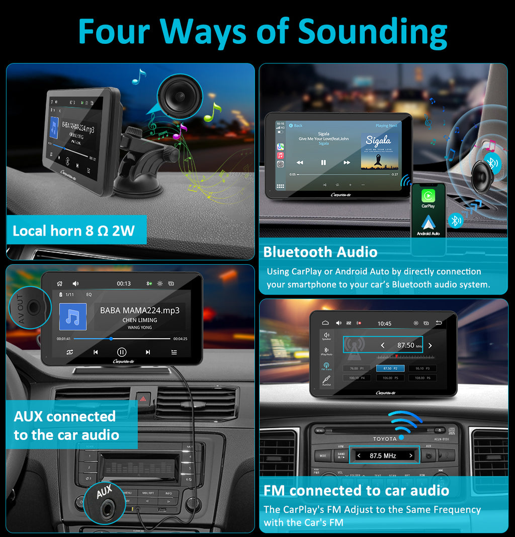 Carpuride-dir 7 Inch Full HD Capacitive Touchscreen Car Stereo with Apple Carplay and Android Auto, Multimedia Player with Bluetooth, Mirror Link, Google, and Siri Assistant (Copy)