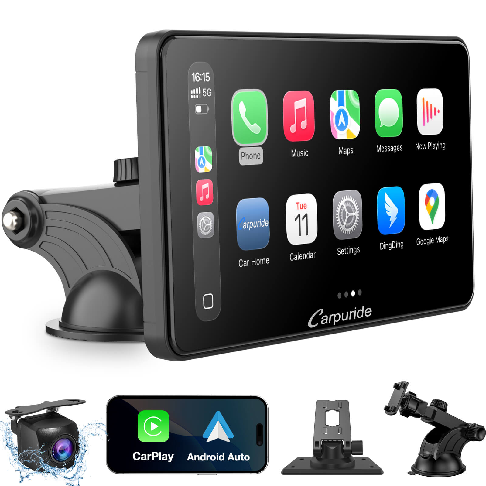 CARPURIDE W701 Car Stereo with Wireless Apple CarPlay&Android Auto, 7" IPS Touch Screen, Multimedia Bluetooth Navigation Dashboard Console with Mirror Link, Google, and Siri Assistant