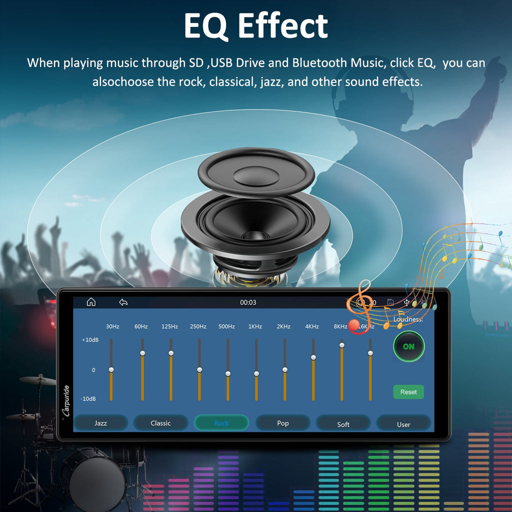 apple car play screen use EQ effect to choose different sound effects