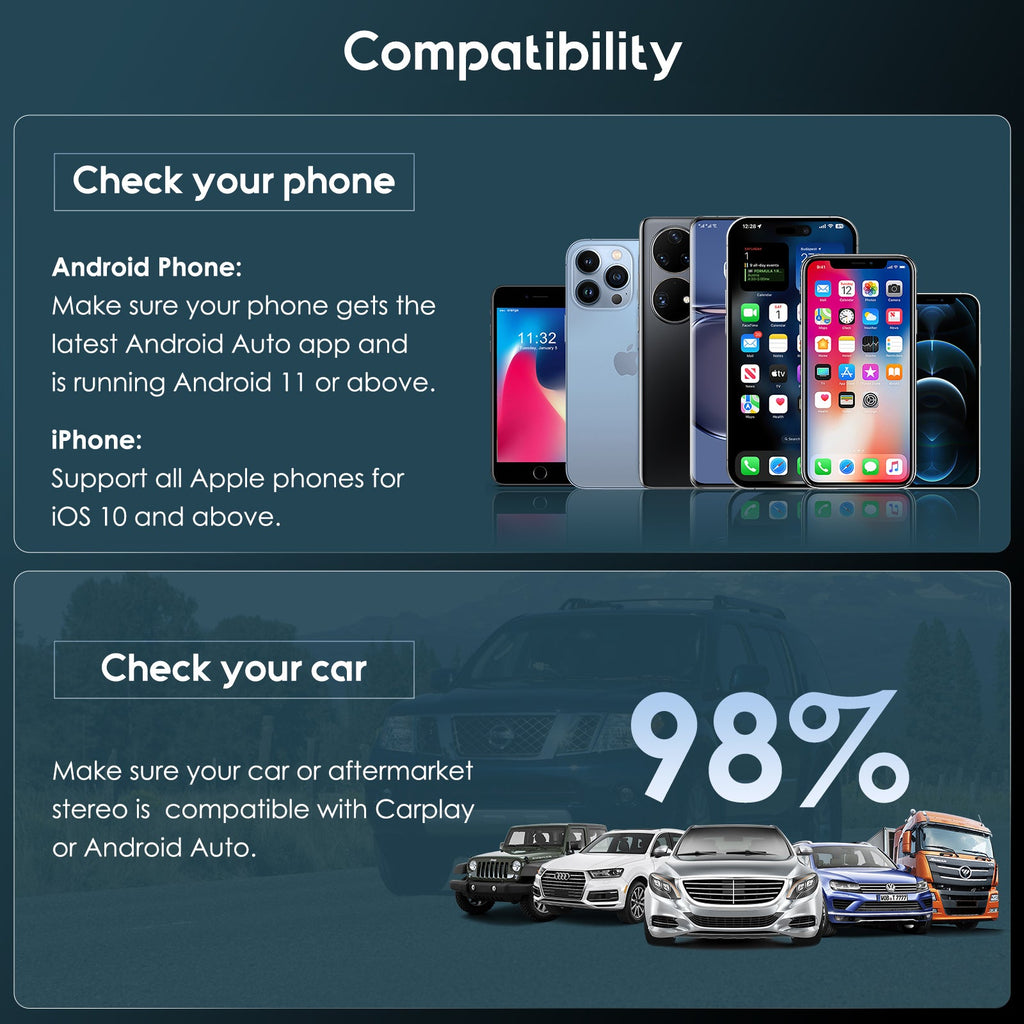 CARPURIDE H02  2-in-1 Magic Box adapter  - Wireless CarPlay or Android Auto Adapter
