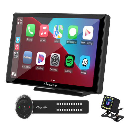CARPURIDE W901 Portable Car Stereo, support Google and Siri Assistant, 9 Inch IPS Touch screen, Car Radio Receiver with Carplay/ Android Auto/GPS /Mirror link/Bluetooth/FM/Light-sensing/EQ effect