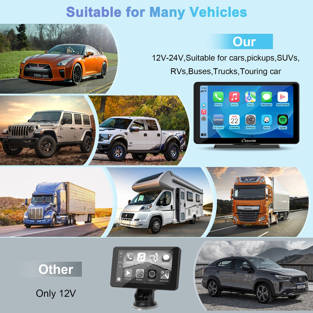 great car stereo systems with 12v-24v, suitable for cars,pickups, suvs, rvs, buses, trucks, etc.