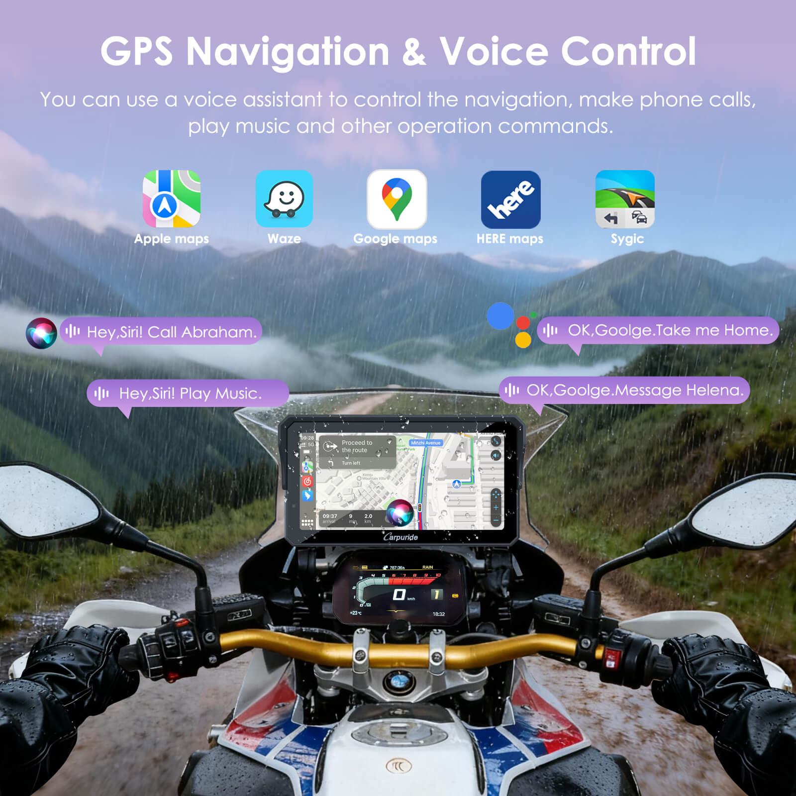 GPS Navigation and Voice Control for BMW Motorcycle