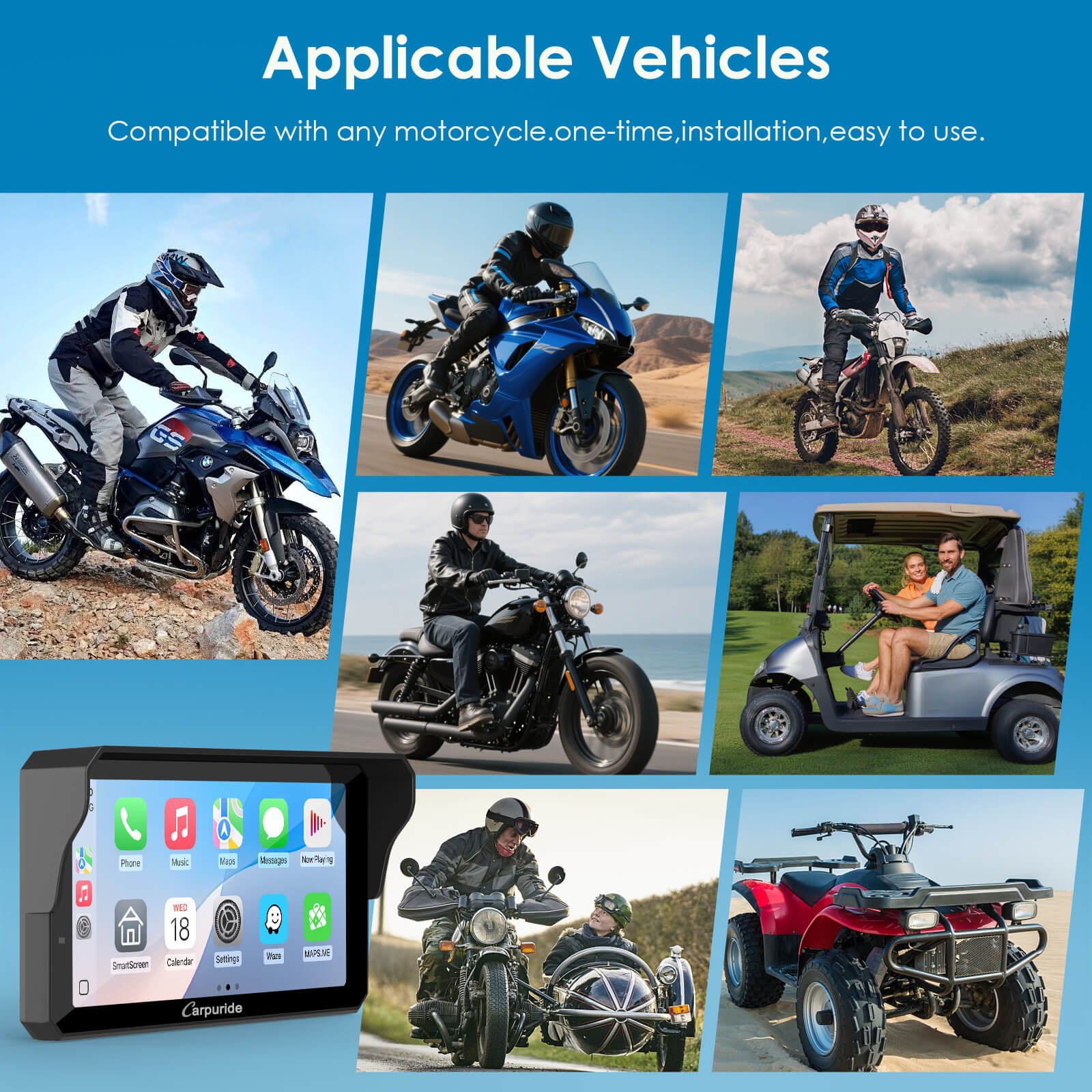 Universal motorcycle compatibility with various handlebar types