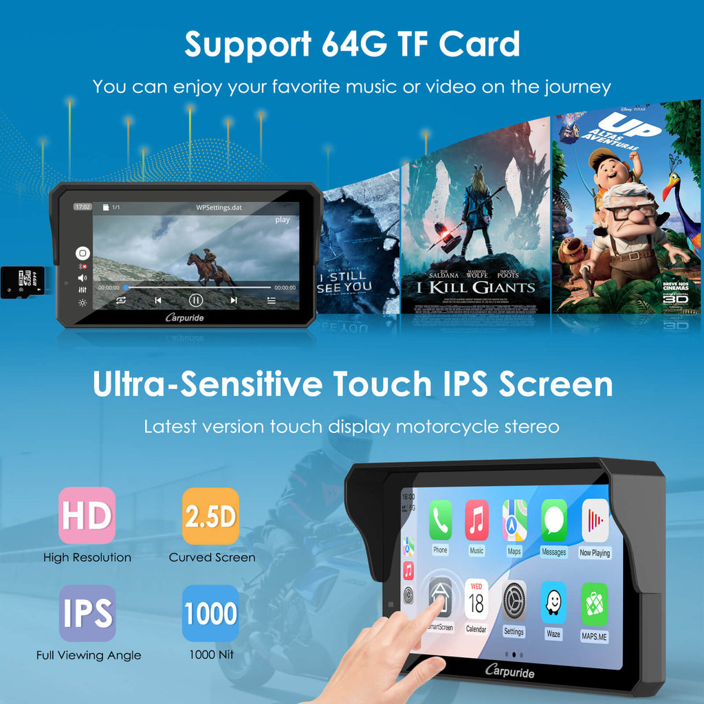64GB TF card support for music and video playback