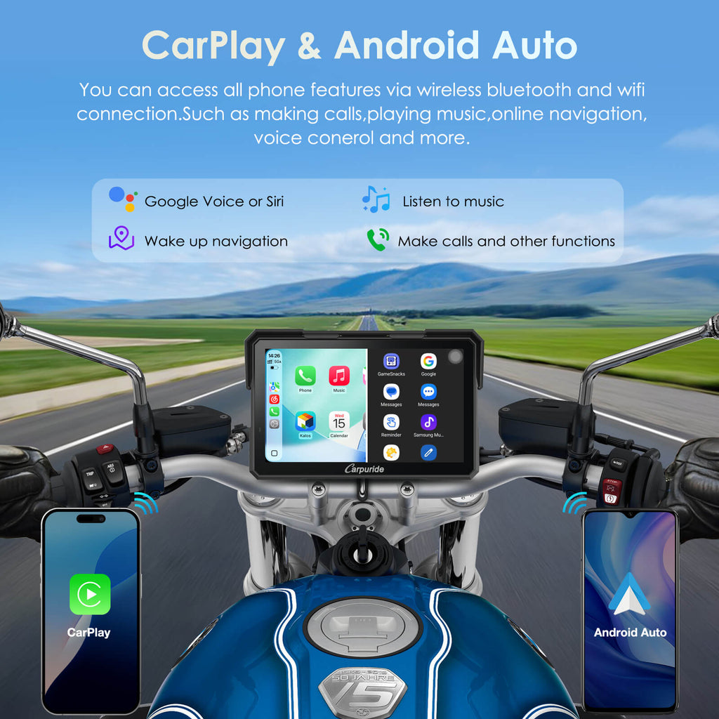 Wireless CarPlay and Android Auto Integration for Motorcycles