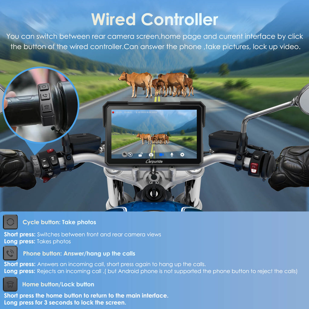 Wired Controller for Easy Motorcycle Stereo Operation While Riding
