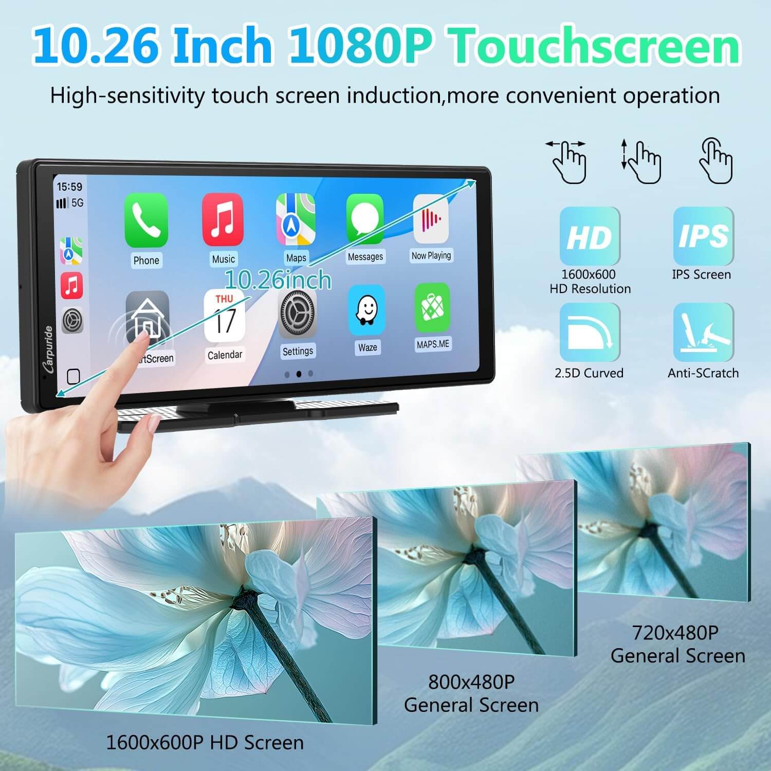 CARPURIDE V92R with Rear Camera optional Portable Smart Dashboard Console