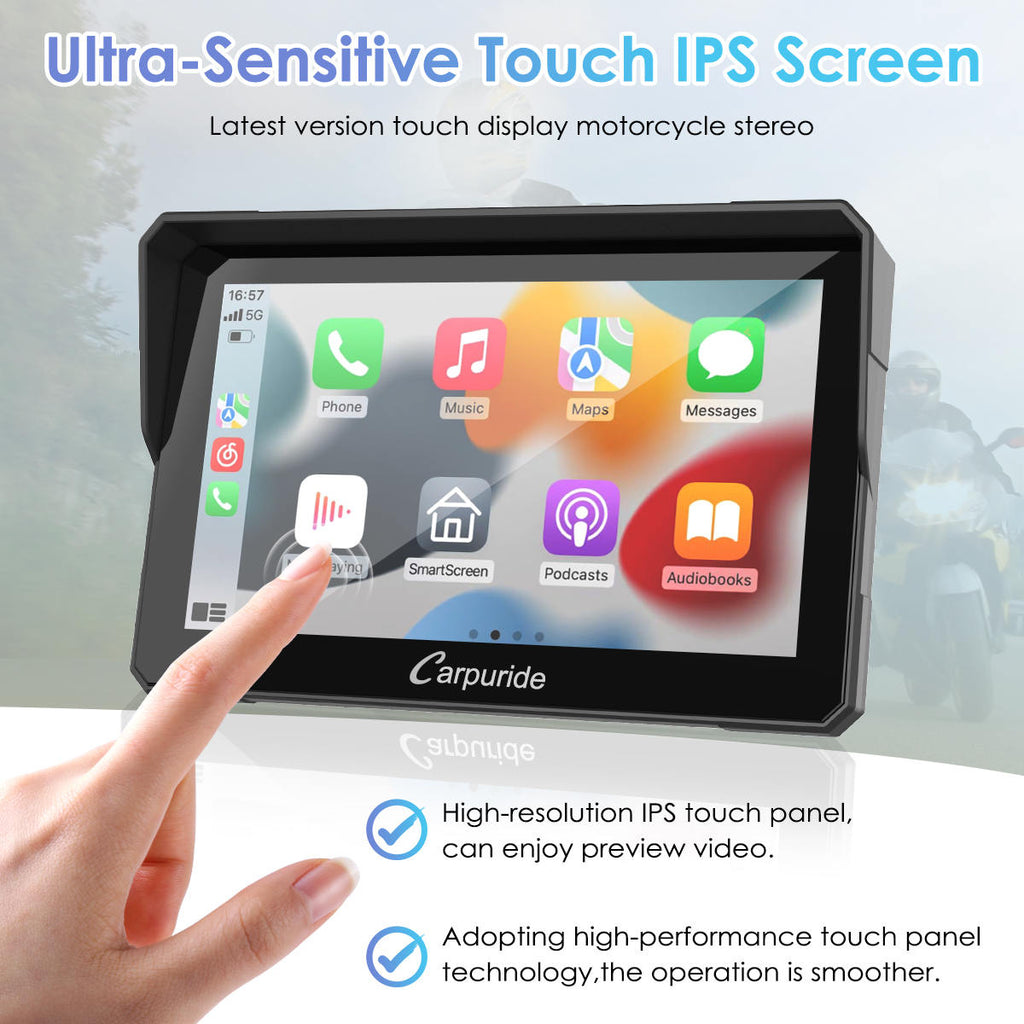 Carpuride W702/ W502 Wireless Portable Dual Bluetooth Waterproof IP67 Motorcycle Stereo