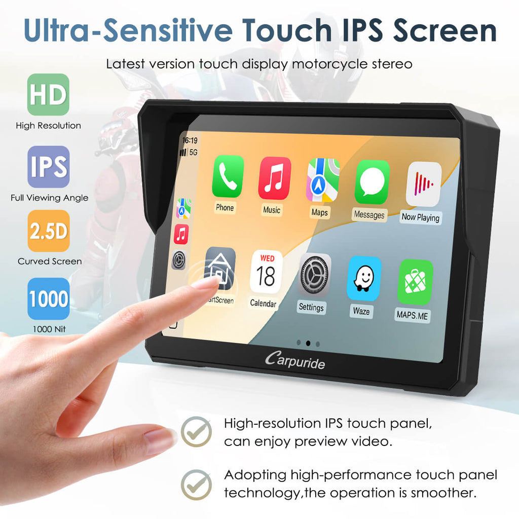 7-inch HD IPS Touchscreen Display for BMW Motorcycles