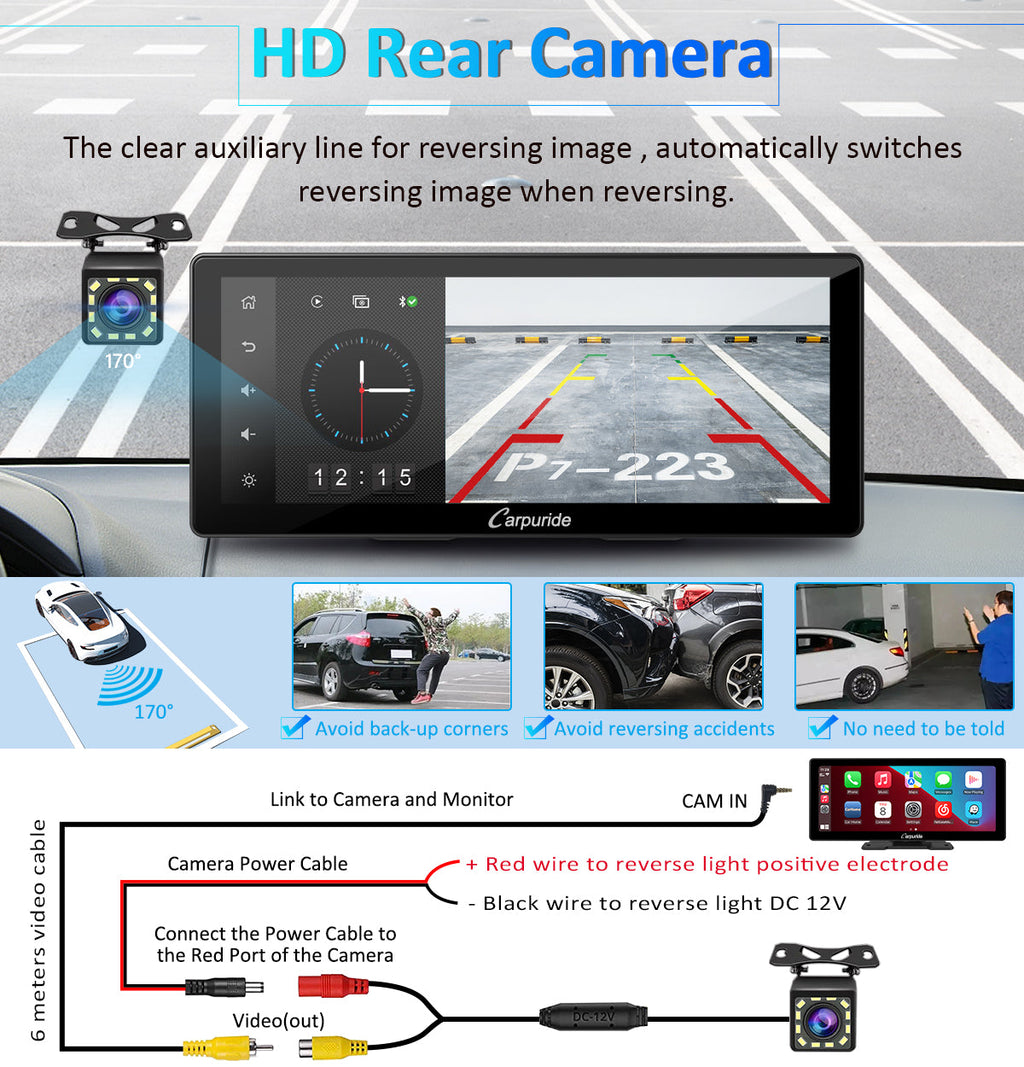 car radios with HD rear camera use auxiliary line to help safer reversing
