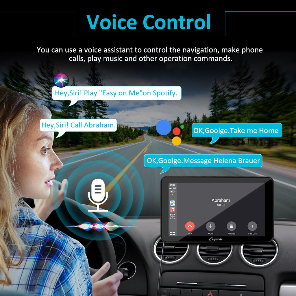 car radio carplay use siri or Google to do voice control with your hands on the steer