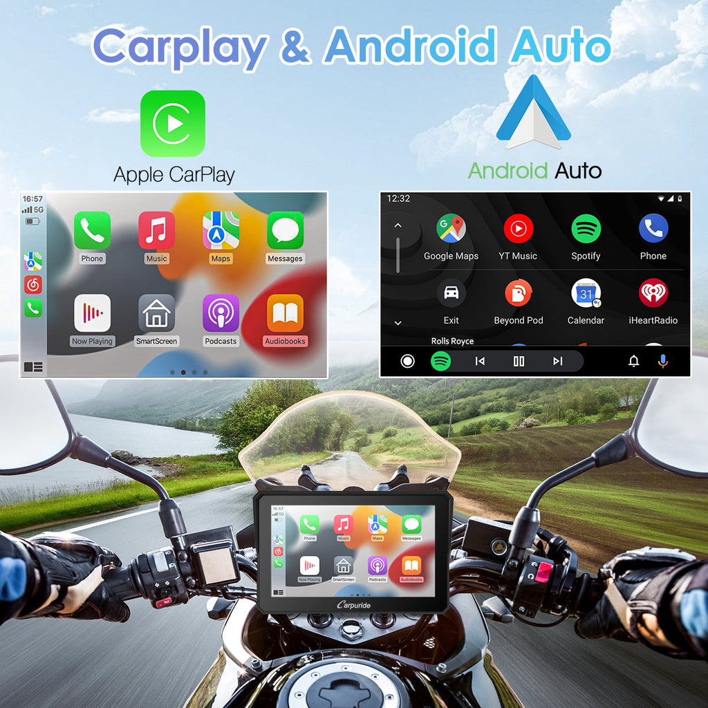 motorcycle stereo system support both apple carplay & Android Auto